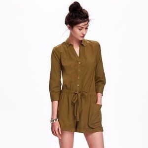 Old Navy Slub-Weave Romper [Green]